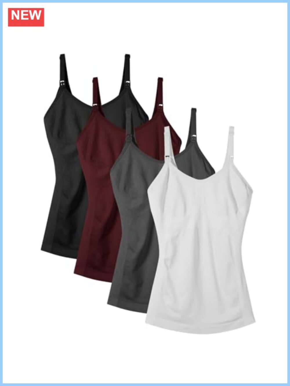 Maternity Nursing Tank Tops with Built-in Bra Sleeveless